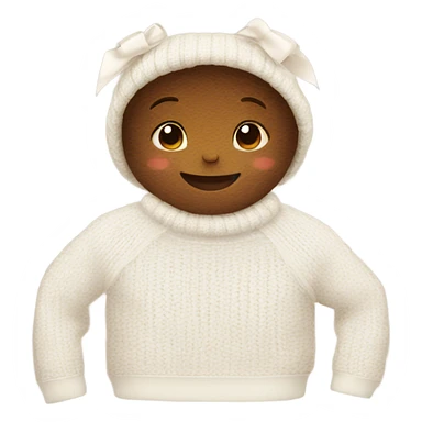 white sweater cute whit ribbon colour brown sticker