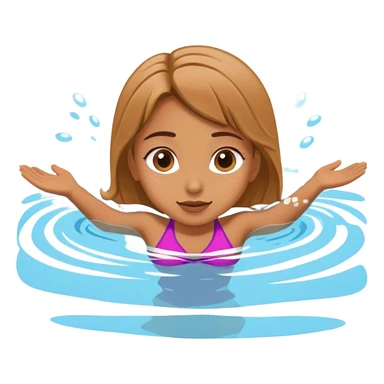 girl swim in the pool sticker