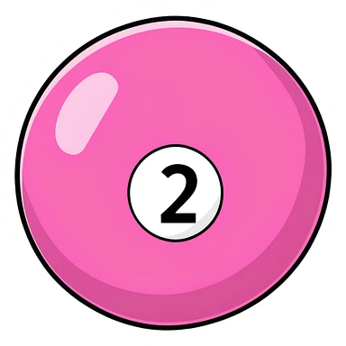 pink billiard ball with the number 23 sticker