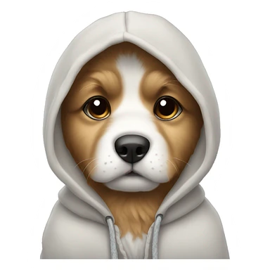 fluffy puppy wearing hoodie sticker