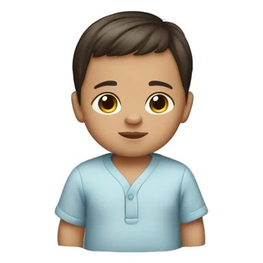 Newborn baby boy with straight dark brown hair  sticker