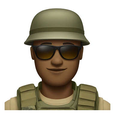 soldier in sunglasses sticker