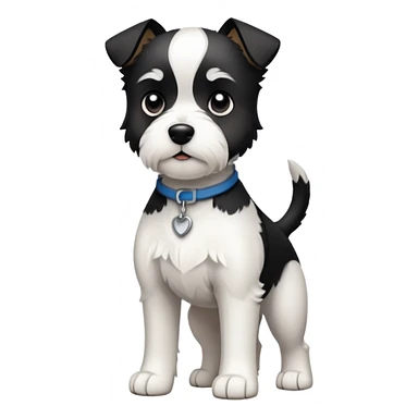 Full body photo of black and white terrier sticker
