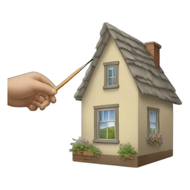 human painting a house sticker