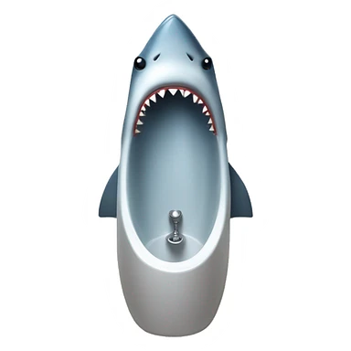 shark using a public urinal sticker