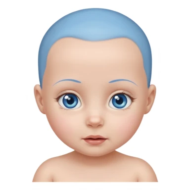 baby girl with blue eyes no hair sticker