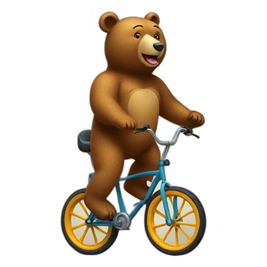 Bear riding a unicycle sticker