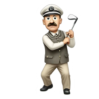 Adolf Hitler playing golf sticker