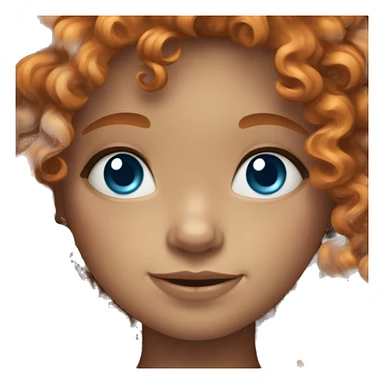 curly haired ginger girl with blue eyes sticker