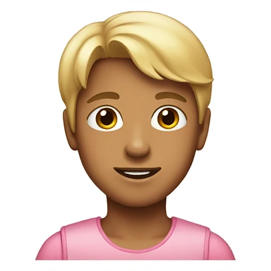 A boy with a pink dress sticker