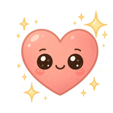 kawaii style sparkling heart sticker