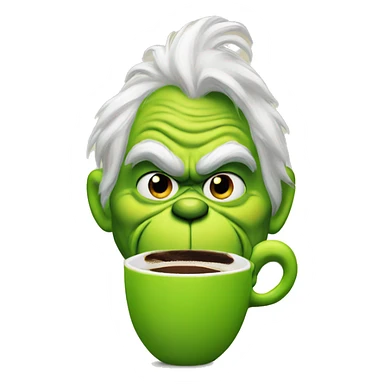 Grinch having coffee sticker