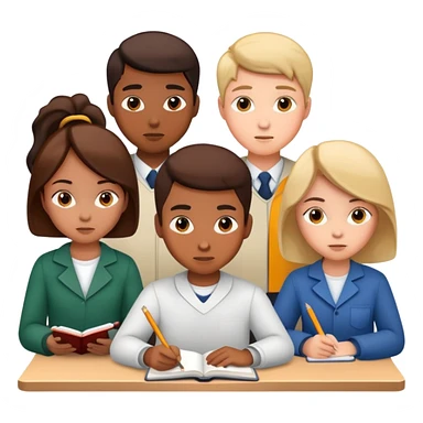 학생들이 공부하고 있는 모습을 만들어줘. sticker