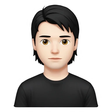 A young man with mullet black hair. sticker