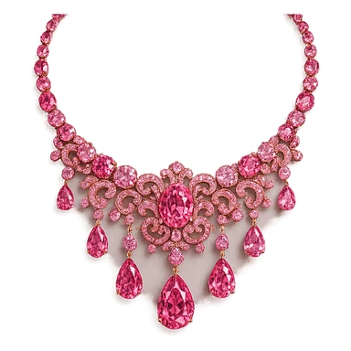 pink necklace, radiant and luxurious sticker