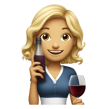 smiling girl with wine glass and phone  sticker