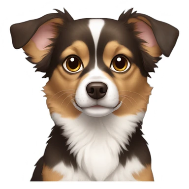 black fur some brown fur no white fur chihuahua, australian shepherd dog mix sticker