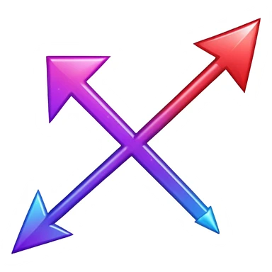 color gradient between red and purple glitter arrow right sticker