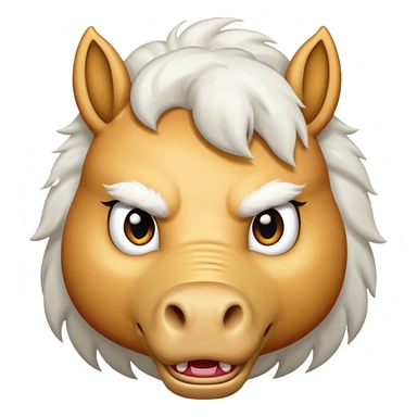 Angry horse puffy emoji  sticker