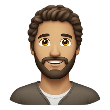 hispanic long brown hair man with a beard sticker