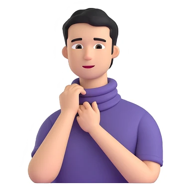 a guy holding his neck sticker