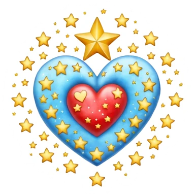 corazon celeste con estrellas sticker