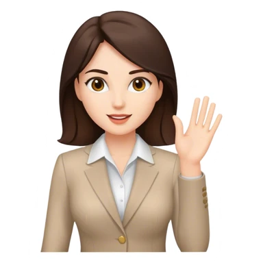 brunette business woman high five sticker