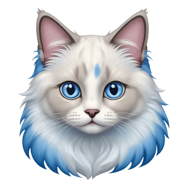 ragdoll, blue eyes, blue bi color sticker