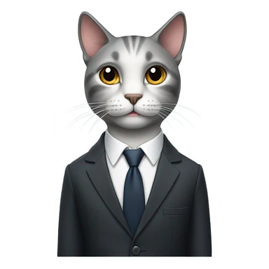 Cat with suit and tie sticker