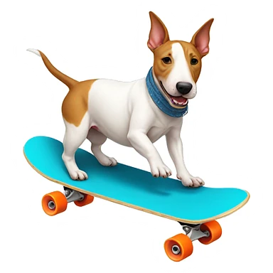 Bull terrier riding skateboard  sticker