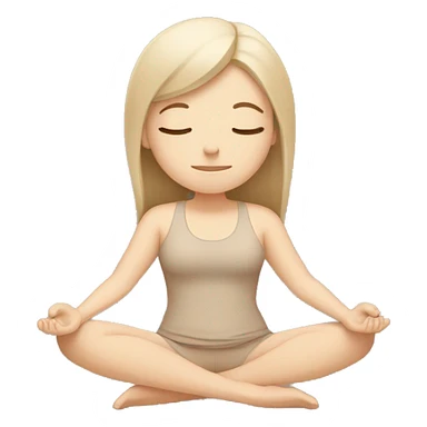 White Girl doing yoga in beige tones  sticker