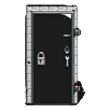 closed door with a lock, symbolizing 'locked in' sticker