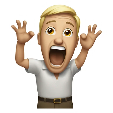 A man dramatically shouting into his open hands. sticker