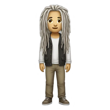 Dreadlocks with white skin sticker