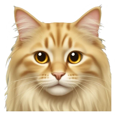 Two longhair cats, right is golden color, left is creamy color sticker