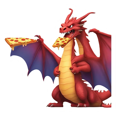 dragon eating pizza sticker