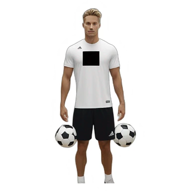 white skin soccer player in black adidas t-shirt training at gym sticker