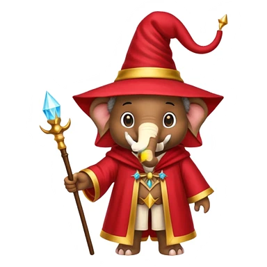 Elephant strawberry wizard sticker