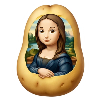 mona lisa potato art sticker