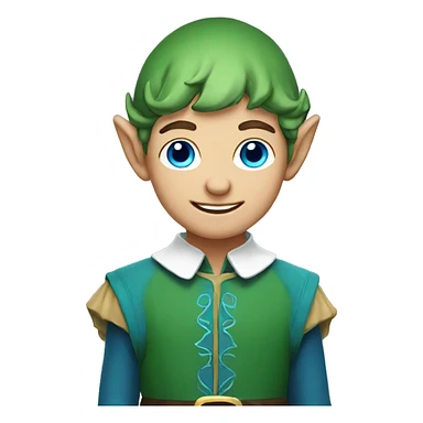 elf boy with blue eyes  sticker