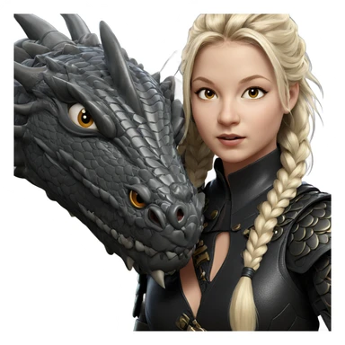 blonde girl with dragon armor sticker