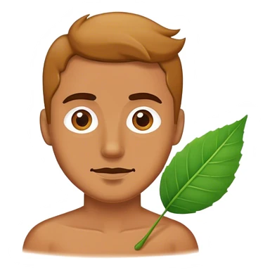 man with leaf sticker