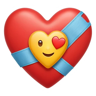 A red heart with a band-aid emoji sticker