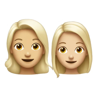 blonde girl with old woman smiling sticker