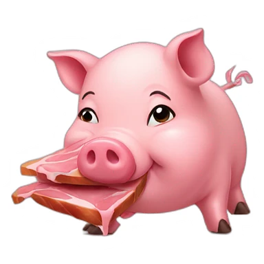Mother pig eat ham sticker
