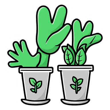 gardening gloves seeds and plant pots sticker