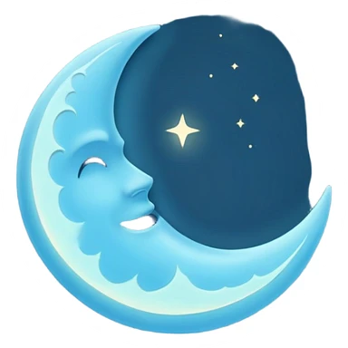 Light blue moon emoji  sticker