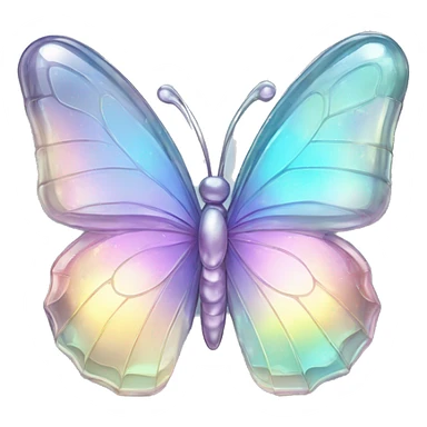 Sparkly glossy Pastel iridescent glass crystal butterfly sticker