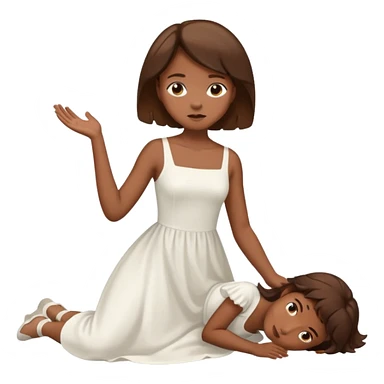 Fainting black girl brown hair  sticker