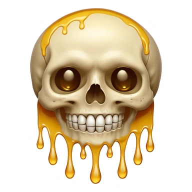 Skull smiling with singular massive sweat drip sticker